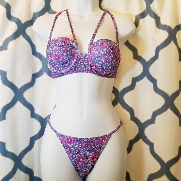 Other - Small Sexy Strappy Floral Underwire Bikini